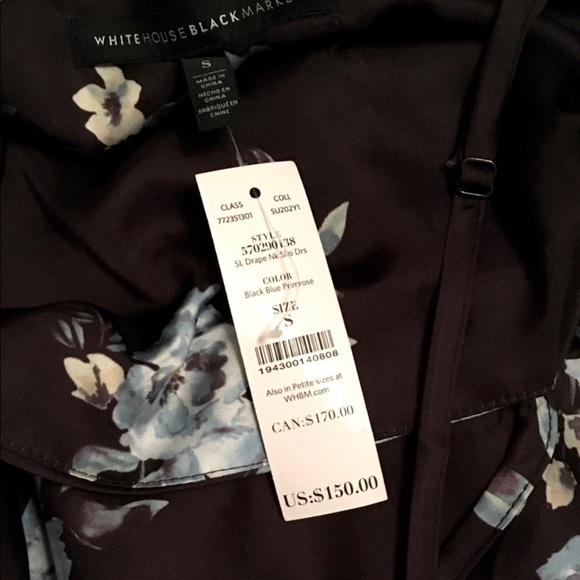 NWT WHBM Cowl Neck Floral Midi Slip Dress | Sz S - Picture 4 of 5